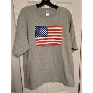 2015 Made In America USA Brand Flag Graphic Grey T-shirt Mens XL Patriotic